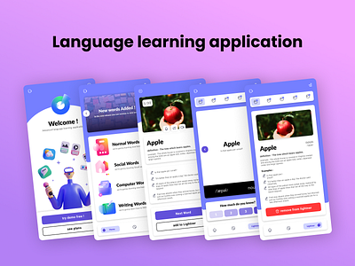 Language learning application app ui ux