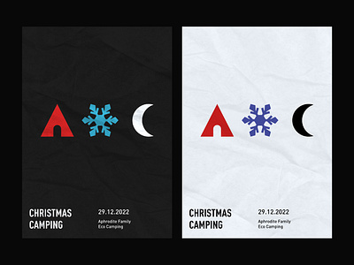 Poster Christmas Camping branding design graphic design illustration minimal typography