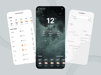 Weather App app appdesign design product productdesign ui uiux ux weather