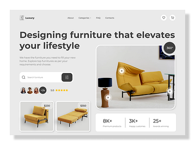 Furniture Store - Design Concept concept design e commerce furniture landing landing page store ui uiux user experience user interface ux web web design webdesign website