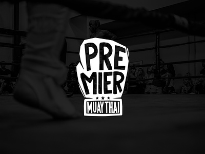 Premier block lettering boxing boxing glove fitness graphic design gym hand drawing hand drawn hand lettering illustration lettering logo logo design martial arts mma muay thai premier rough sketch thailand