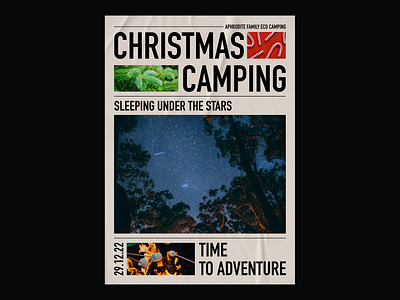 Poster Christmas Camping branding design graphic design typography