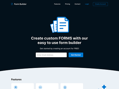 Form Builder SAAS Landing Page form builder landing page saas