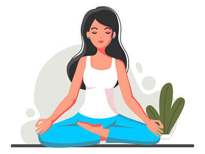 A Woman Meditating in Nature Vector Illustration. balance illustrations cartoon illustrations contemplation illustrations exercising illustrations flat illustration healthy lifestyle illustrations illustration illustrations lotus position illustrations meditating illustrations people illustrations relaxation illustrations the human body illustrations tranquility illustrations vector illustrations vectorart wellbeing illustrations women illustrations yoga illustrations zen like illustrations