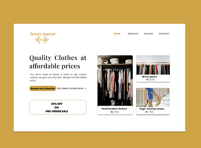 fashion site landing page