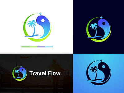 Travel Agency logo adventure branding creative design deach design flat graphic design holyday illustration logo logotype summer sun tourism travel agency travel logo trip vector