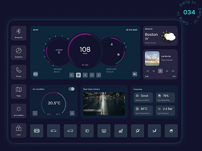 Daily UI Challenge - Day 34: Car Interface app car interface daily ui dailyui dashboard day 34 day34 design ui ux