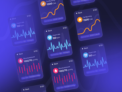 Health tracker | Apple watch app design apple watch design experience figma health interaction smart watch ui ui design user experince ux ux design