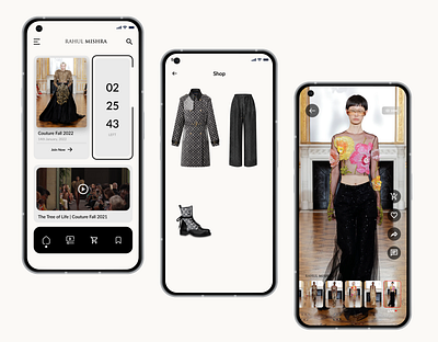 Fashion Show Livestreaming App app branding design fashion graphic design ui ux