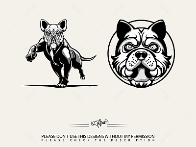 Bull Dog Black and white vintage retro vector illustration bll dog illustration bll dog vector bull dog