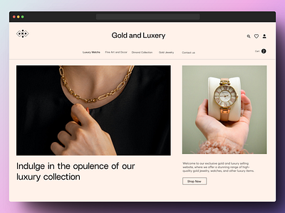 Gold and Luxery graphic design luxerywesite ui webdesign