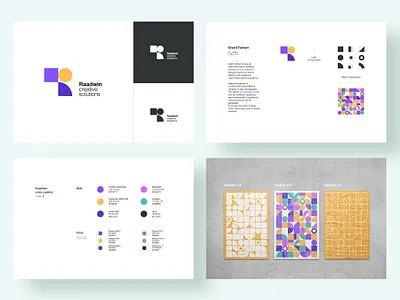 Raadwin Brand Guidelines brand book brand guidelines brand identity brand pattern branding color palette creative studio design graphic design iran logo logo concept logo design logo ideas purple and yellow r letter r letter logo rebrand