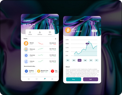 Digital Currency App UI Design app branding design landing page mobile ui ux