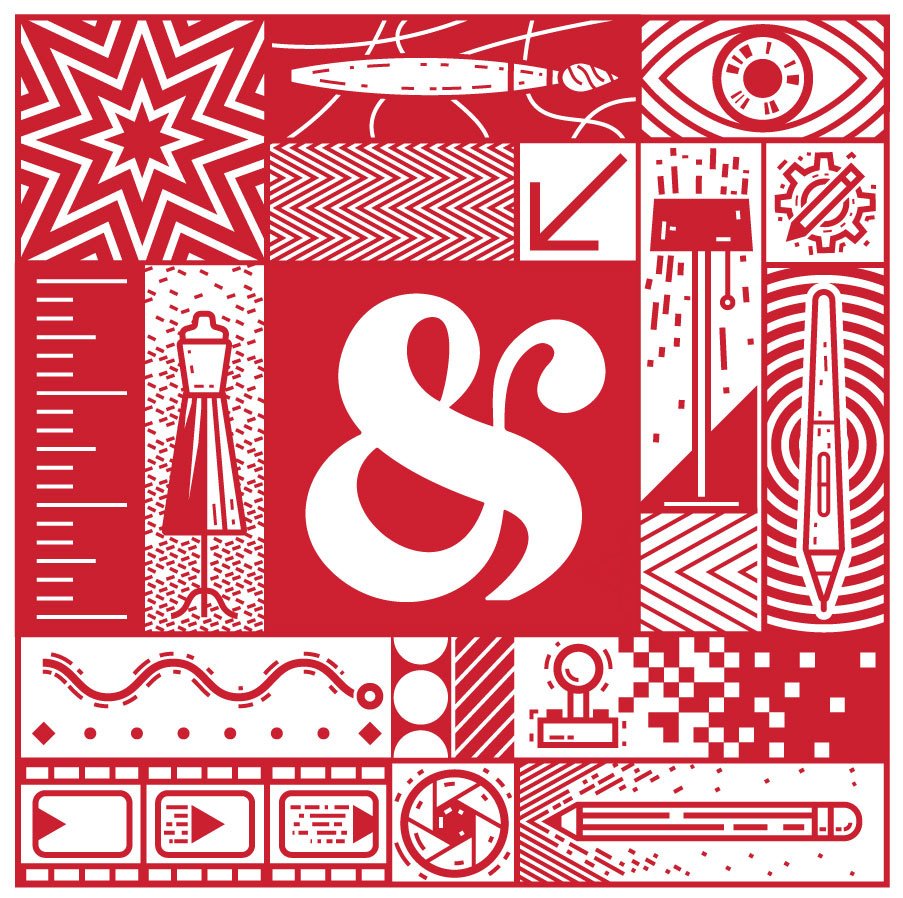 Ampersand Emporium Mural branding design geometrical graphic design illustration line modular mural pattern pattern design red shape typography vector white