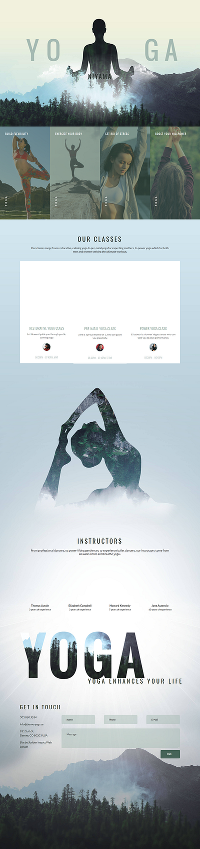 Niyama Yoga Website website design