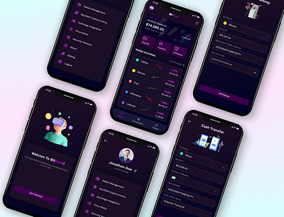 Cryptocurrency Wallet Mobile App Exploration android app design bitcoin branding crypto cryptocurrency currency design iphone logo mobile app mobile application nft product design typography ui uiux ux vector wallet