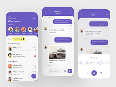 Chat Mobile App app chat app chatting chatting app clean communication group message app messenger minimal mobile modern product design ui video call