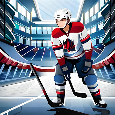 Flat illustration about a Ice hockey player. 2d illustration art and illustration flat illustration graphic design illustration vector