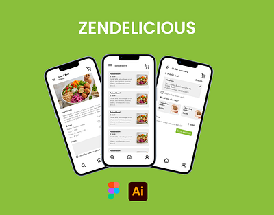 Zendelicious - Mobile application to order food app design figma mobile application product design ui ui design ux