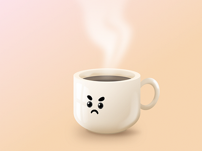 A mean cup of coffee affinity character coffee cute design grumpy illustration morning sad shaded vector