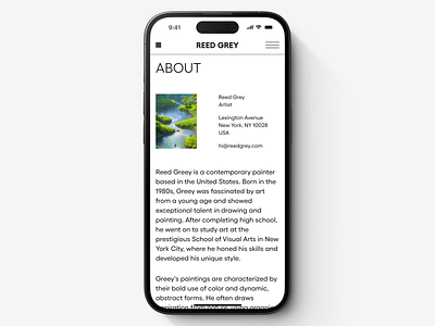 Reed Grey About Page (Mobile) about about page about us page design interaction design ios iphone light mode minimal mobile ui modern portfolio ui ui design ui ux uiux user interface ux ux design ux ui