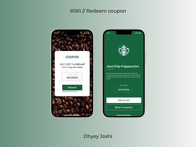 Day 061 - Redeem coupon 061 branding challenges community dailyui design figma illustration logo mobile redeemcoupon ui ux website