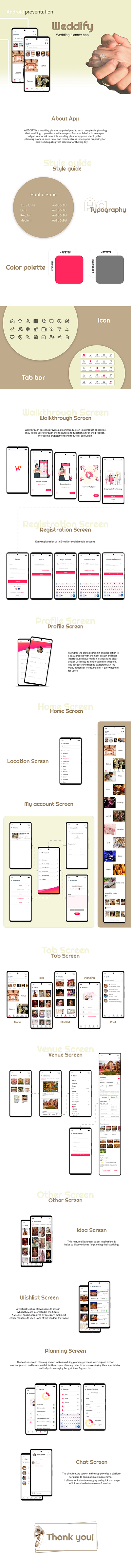 Weddify(Wedding planner app) android design design mobile app ui uiux wedding app