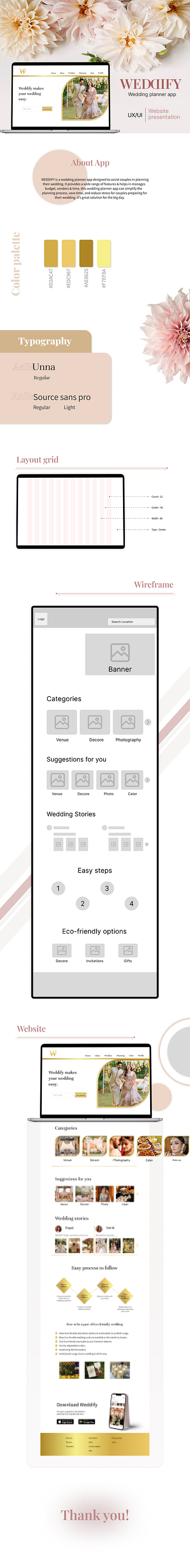 Weddify(Wedding planner app) ui ui design uiux website design wedding app