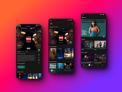 Dreambox Movie Trailer App cinema movie movie trailer app ticket booking ui ui design ux design