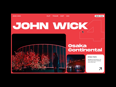 Day 47: John Wick website animation concept after effects animation build john wick landing page modern design motion design movie website red red website smooth ui