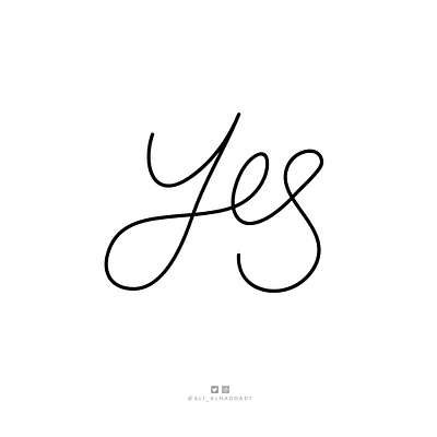 yes calligraphy graphic design logo typography