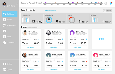 Dentist Dashboard app branding ui ux webapp