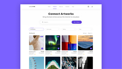 Artworks Marketplace artworks categories design digital artists filters marketplace product design products search ui ux web web platform
