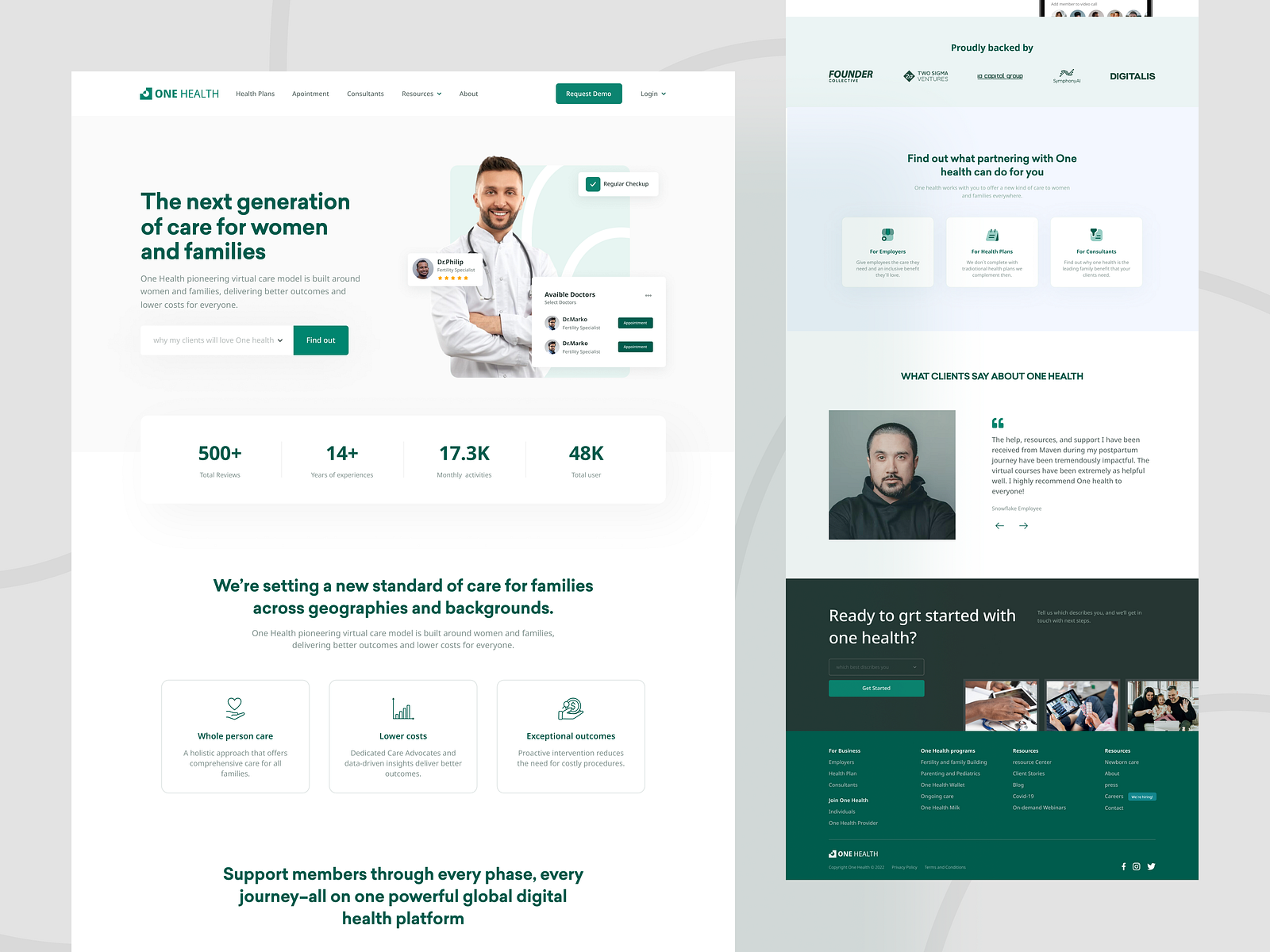 OneHealth - Healthcare Website Landing Page by Rajib Rahman on Dribbble