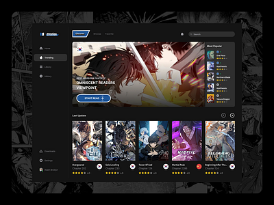 Cstation : Comic Reader Web book cinema clean comic dark mode film film poster manga manhua manhwa movie movie app netflix novel reader reading ui uiux wattpad webtoon