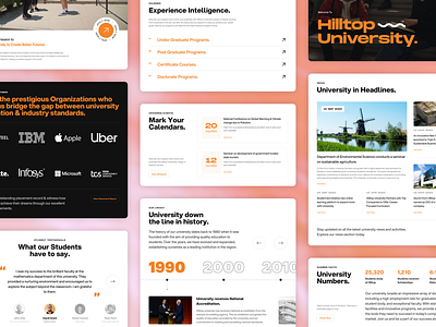 University Website Design Template dark design graphic design hero layout minimal picstreak placement poster section simple text timeline typography ui university user experience ux vector web