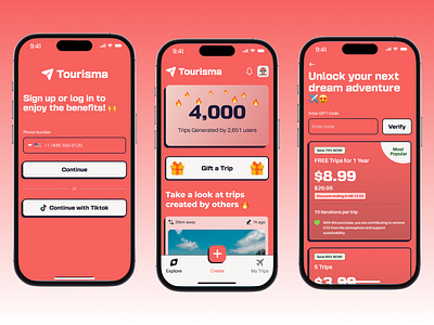 Tourismo Mobile Application UI Design app figma gen z logo mobile app mobile app design travel app ui ui design ux design