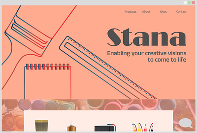 Stana Art Supplies Shop Homepage branding design dribbbleweeklywarmup ui