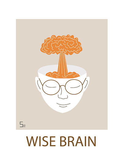 WISE BRAIN bomb bomb blast brain design graphic design idea idea bomb illustration illustration art illustrator poster wise brain