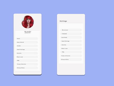 ''User Profile'' - Daily006 #DailyUI & ''Settings'' - Daily007 006 007 dailyui settings ui userprofile