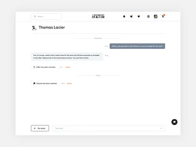Chat screen app b2b chat conversation design e commerce ecommerce interface marketplace message messages notifications prompt prompts saas system ui ux ux design web
