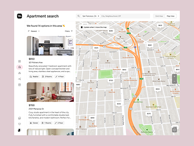 Dwello — Home search / product design app concept design home map real estate rental search ui ux web app