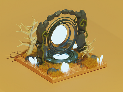 Low poly 3d teleport 3d 3d modeling blender design graphic design illustration