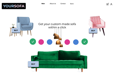 Sofa Store Landing Page graphic design ui