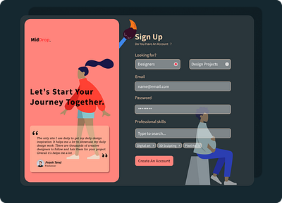 MidDrop Sign-up Page app branding design graphic design illustration logo sign ui ux vector website