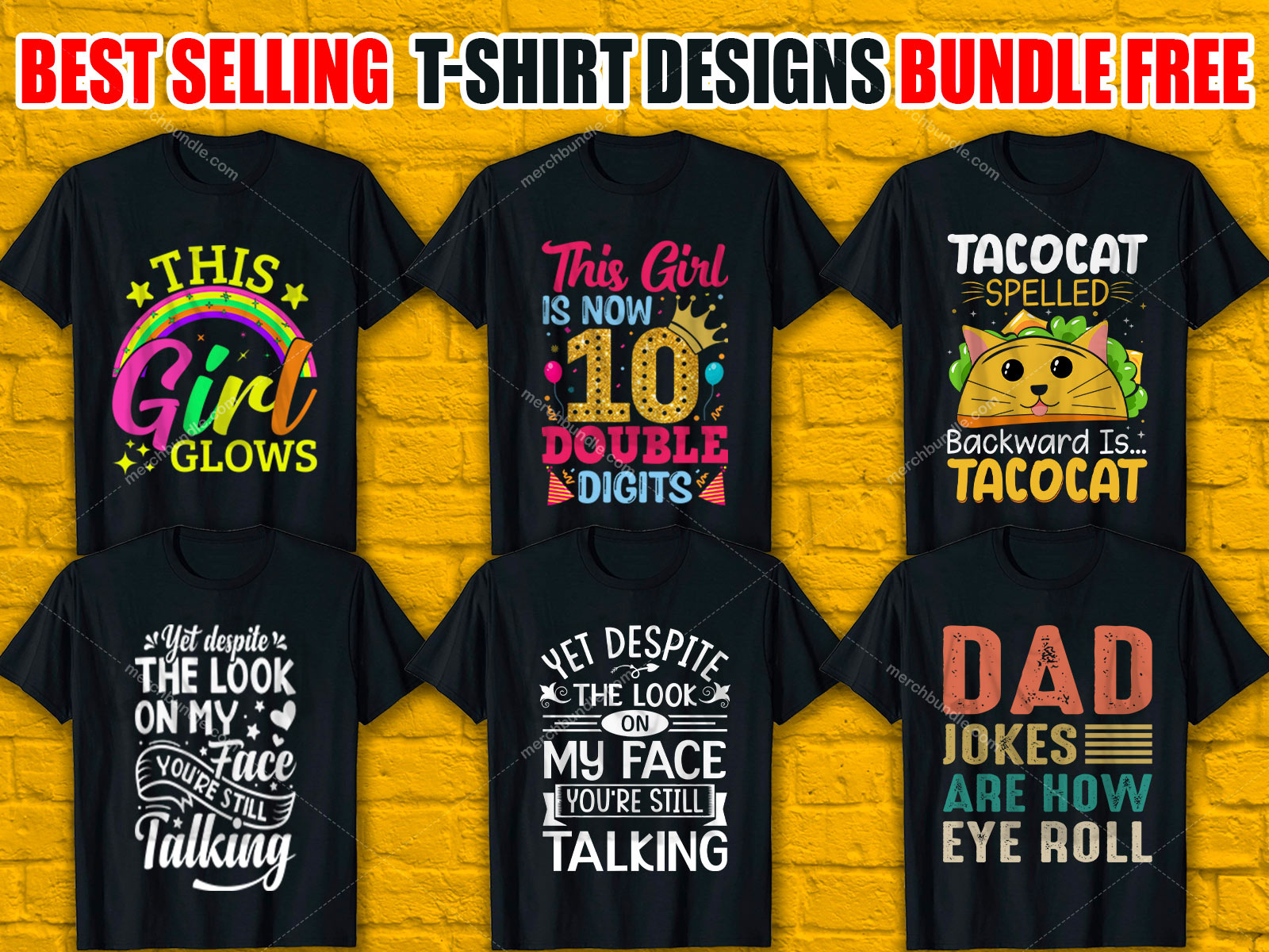 Best Selling T Shirt Designs Bundle free by Akhi Moni on Dribbble