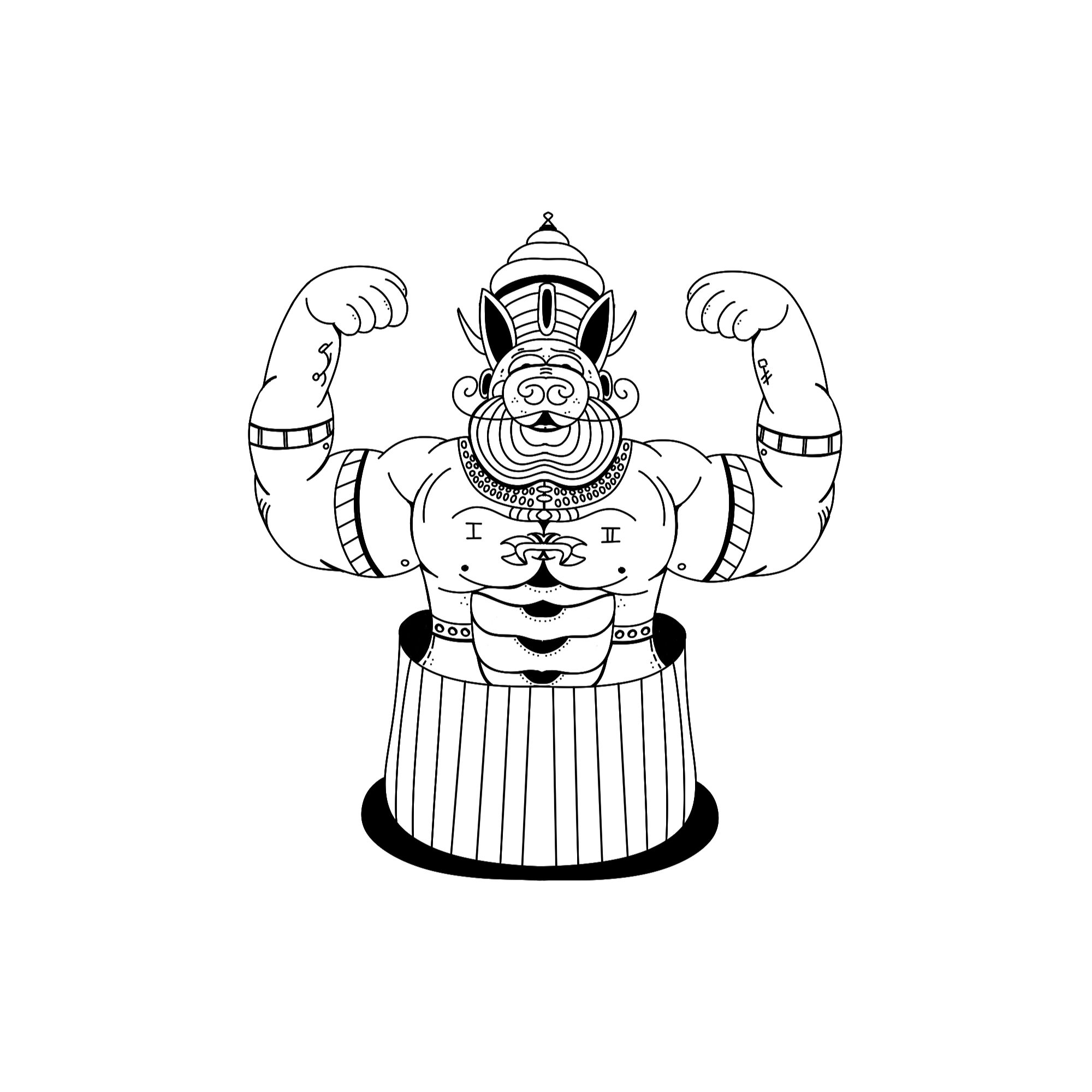 Porkcules character design illustration