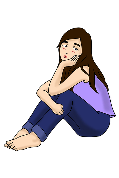 A girl sitting design graphic design illustration
