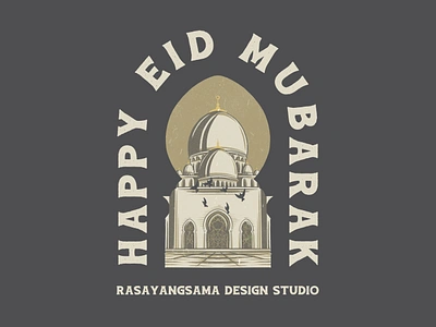 Happy Eid Mubarak 1444 H art design design studio eid mubarak graphic design handlettering happy eid illustration islam lettering logotype moslem mosque syeikh zayed tshirt design typography vintage design vintage illustration