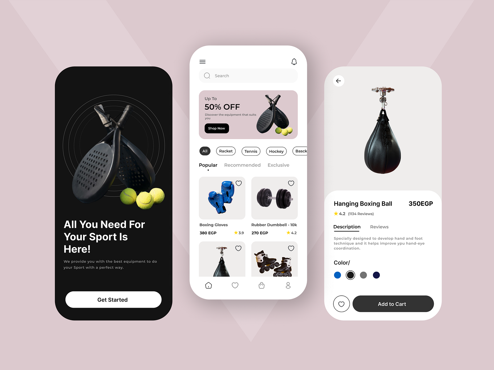 Sports Equipment App Mobile App by Yaraa on Dribbble